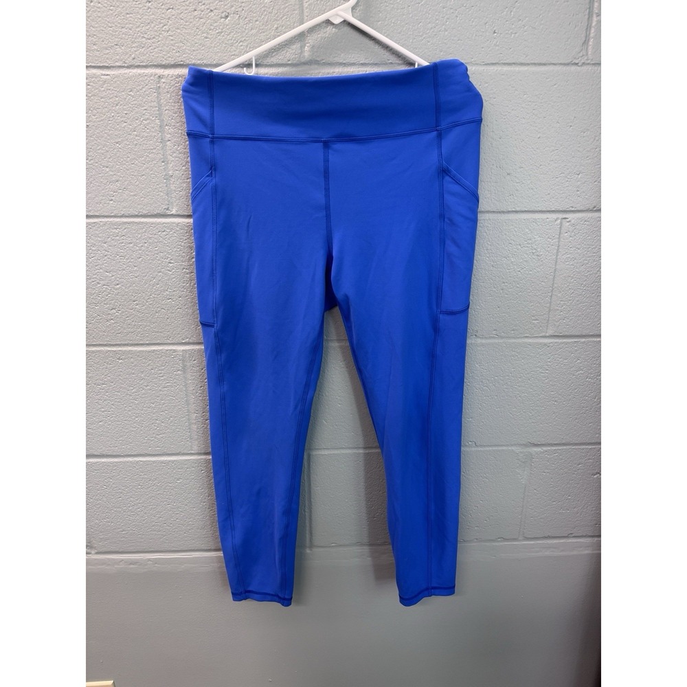 Lululemon Fast and Free High Rise Tight 25 Blue Leggings Pockets Size 12